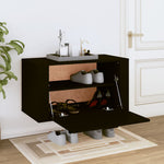 Wall - mounted Shoe Cabinet Black 70x35x38 cm Engineered Wood - Bargainia.com - 