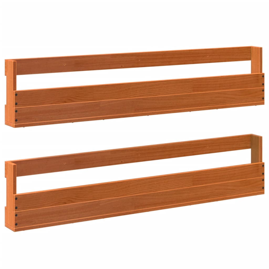 Wall - mounted Shoe Racks 2 pcs Wax Brown 110x8.5x23.5 cm Solid Wood Pine - Bargainia.com - 