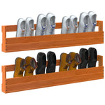 Wall - mounted Shoe Racks 2 pcs Wax Brown 110x8.5x23.5 cm Solid Wood Pine - Bargainia.com - 