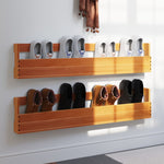 Wall - mounted Shoe Racks 2 pcs Wax Brown 110x8.5x23.5 cm Solid Wood Pine - Bargainia.com - 