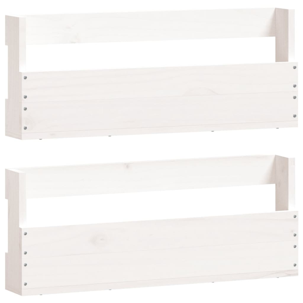 Wall - mounted Shoe Racks 2 pcs White 59x9x23 cm Solid Wood Pine - Bargainia.com - 8720845852900 - 833274