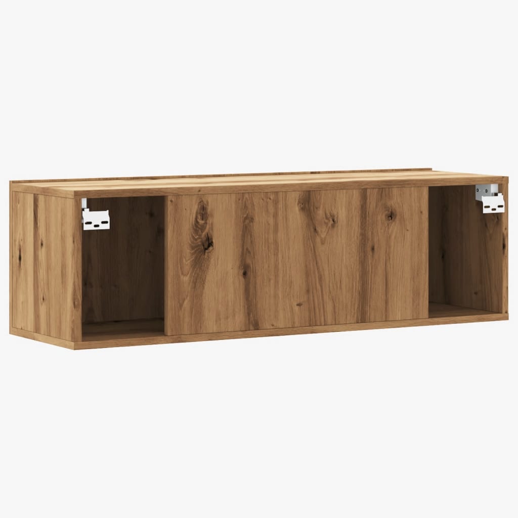Wall Mounted TV Cabinet Artisan Oak 100x30x30 cm Engineered Wood - Bargainia.com - 