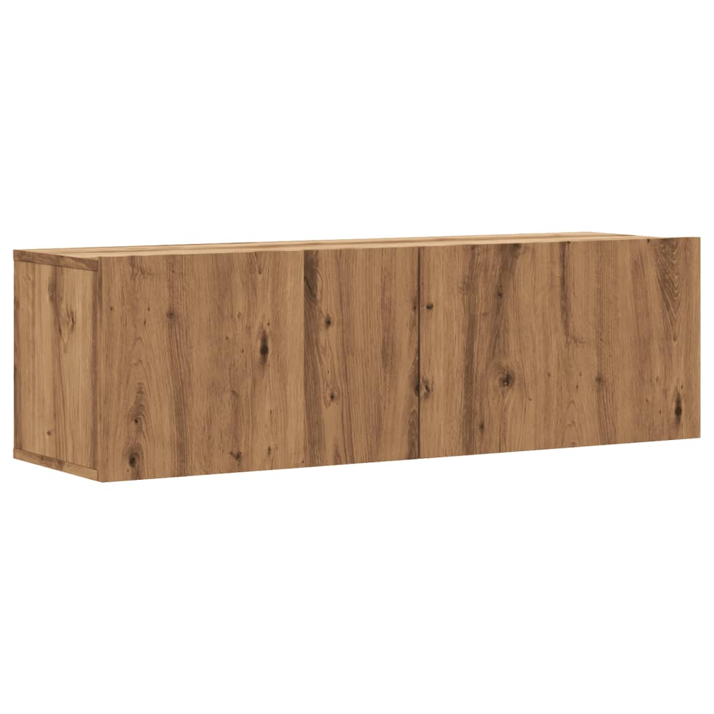Wall Mounted TV Cabinet Artisan Oak 100x30x30 cm Engineered Wood - Bargainia.com - 