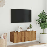 Wall Mounted TV Cabinet Artisan Oak 80x30x30 cm Engineered Wood - Bargainia.com - 