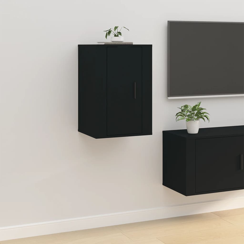 Wall Mounted TV Cabinet Black 40x34.5x60 cm - Bargainia.com - 