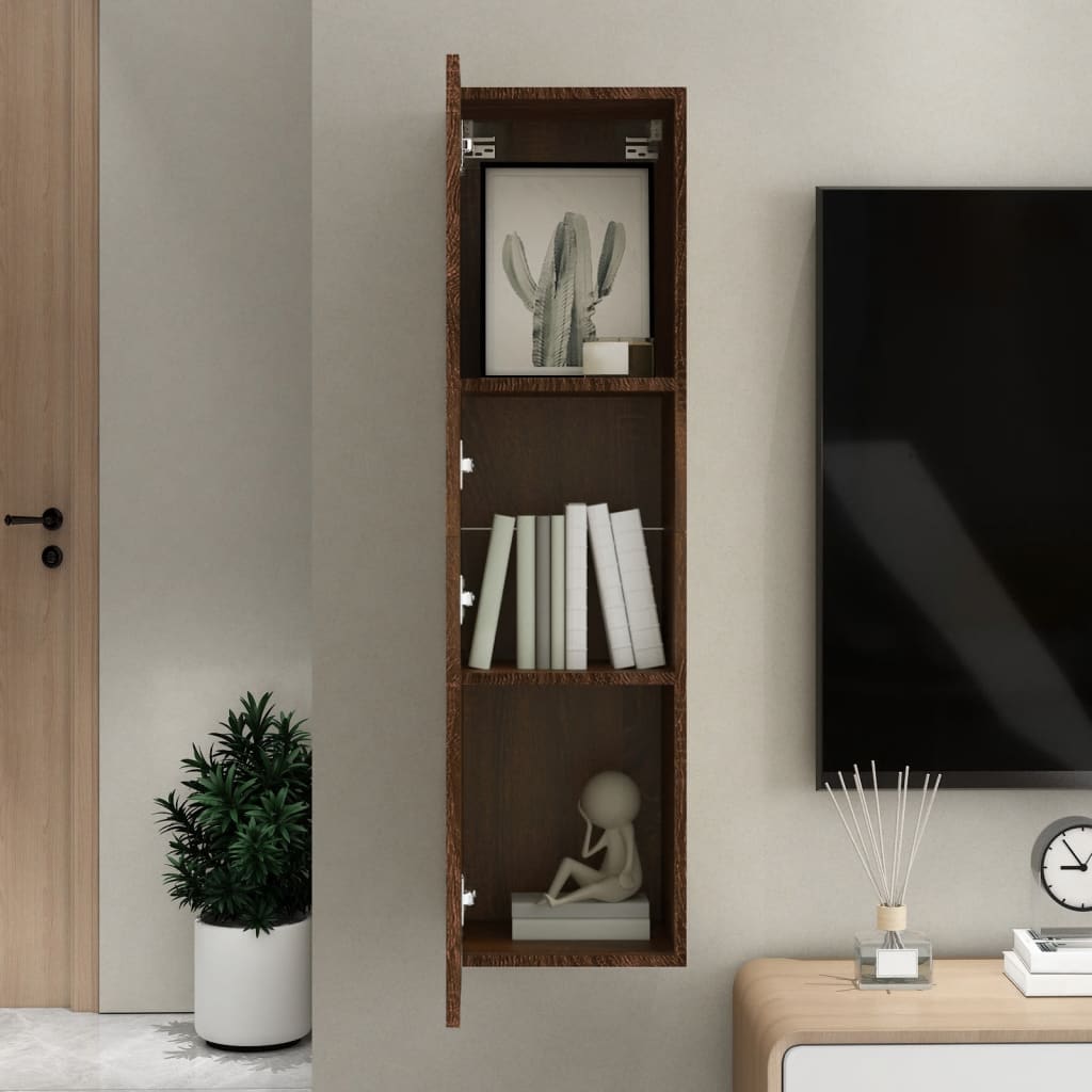 Wall - mounted TV Cabinet Brown Oak 30.5x30x110 cm - Bargainia.com - 8720845737085 - 826680