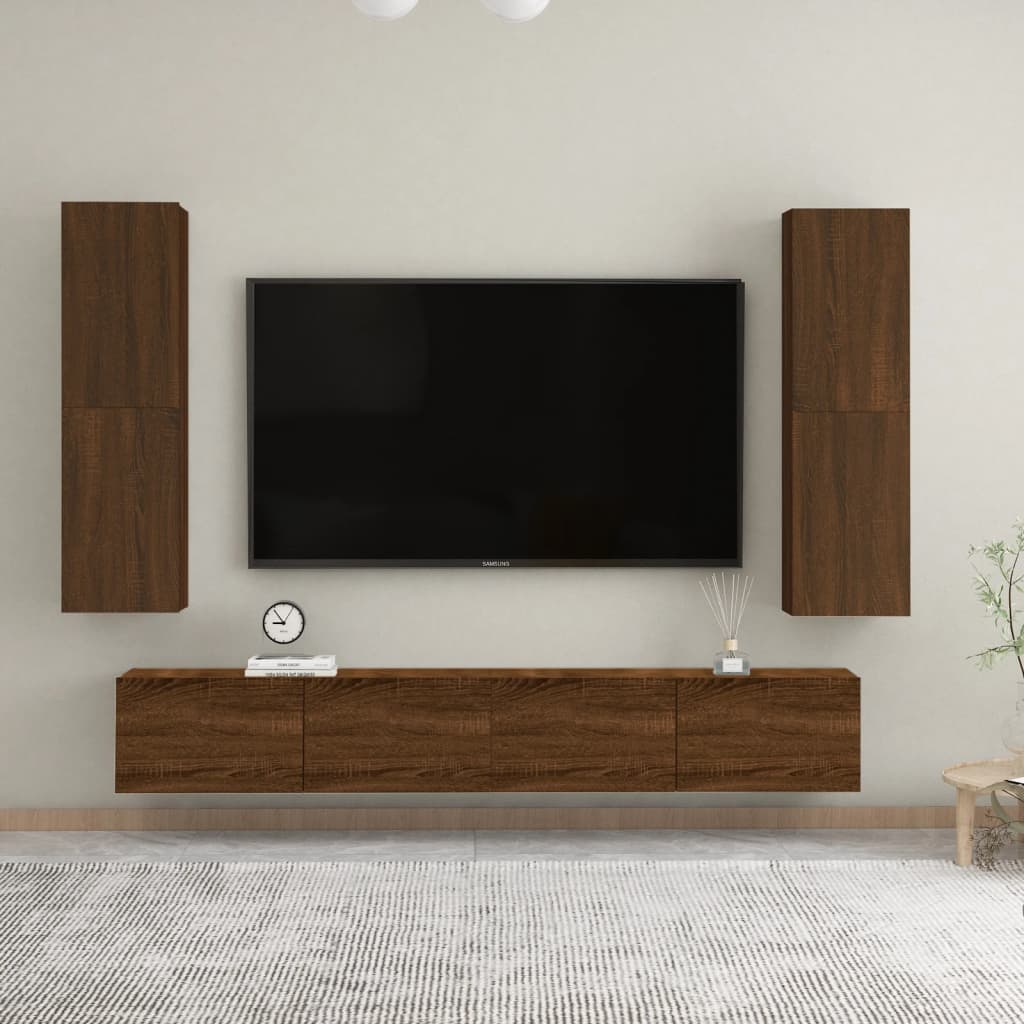 Wall - mounted TV Cabinet Brown Oak 30.5x30x110 cm - Bargainia.com - 8720845737085 - 826680