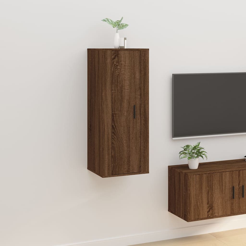 Wall Mounted TV Cabinet Brown Oak 40x34,5x100 cm - Bargainia.com - 
