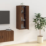 Wall Mounted TV Cabinet Brown Oak 40x34,5x100 cm - Bargainia.com - 