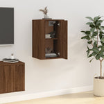 Wall Mounted TV Cabinet Brown Oak 40x34.5x60 cm - Bargainia.com - 