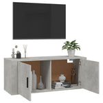 Wall Mounted TV Cabinet Concrete Grey 100x34.5x40 cm - Bargainia.com - 