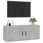 Wall Mounted TV Cabinet Concrete Grey 100x34.5x40 cm - Bargainia.com - 