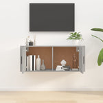 Wall Mounted TV Cabinet Concrete Grey 100x34.5x40 cm - Bargainia.com - 
