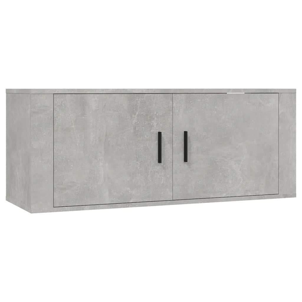 Wall Mounted TV Cabinet Concrete Grey 100x34.5x40 cm - Bargainia.com - 