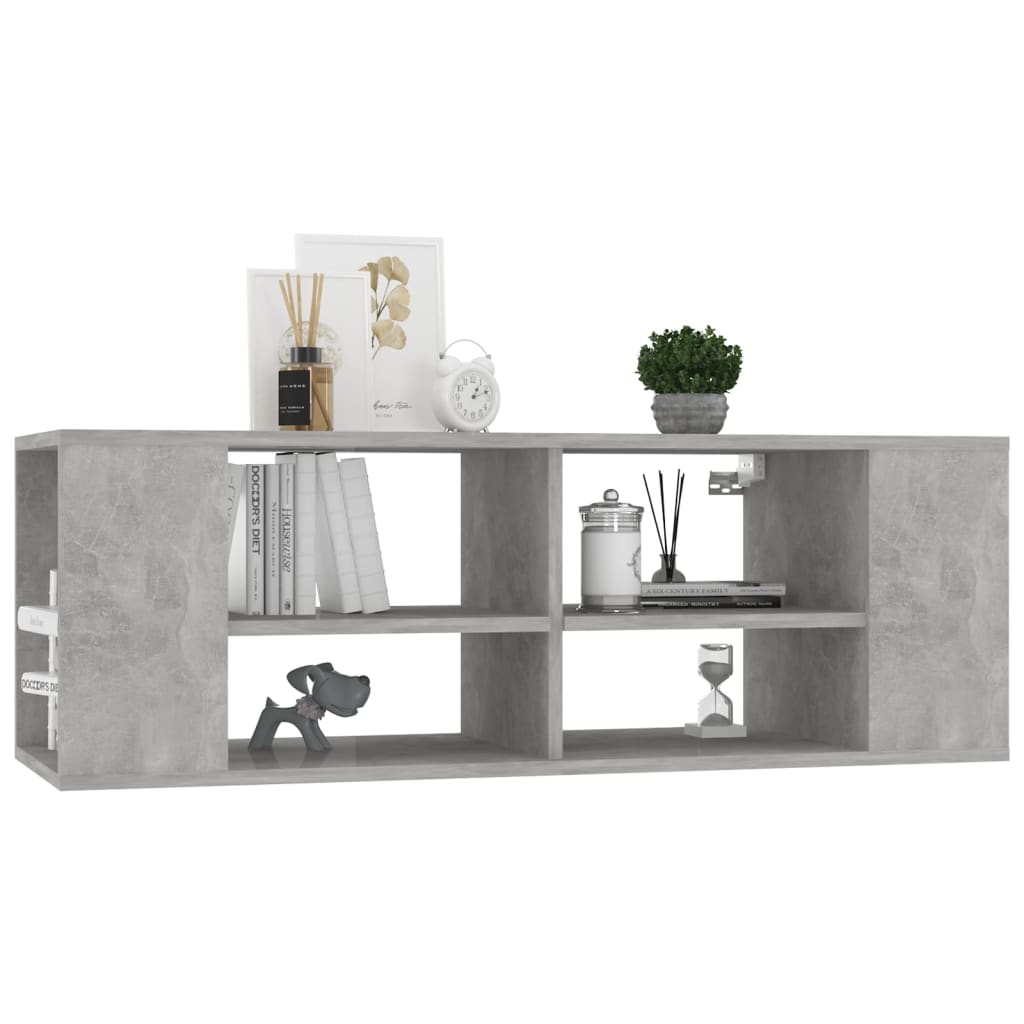 Wall - Mounted TV Cabinet Concrete Grey 102x35x35 cm Engineered Wood - Bargainia.com - 