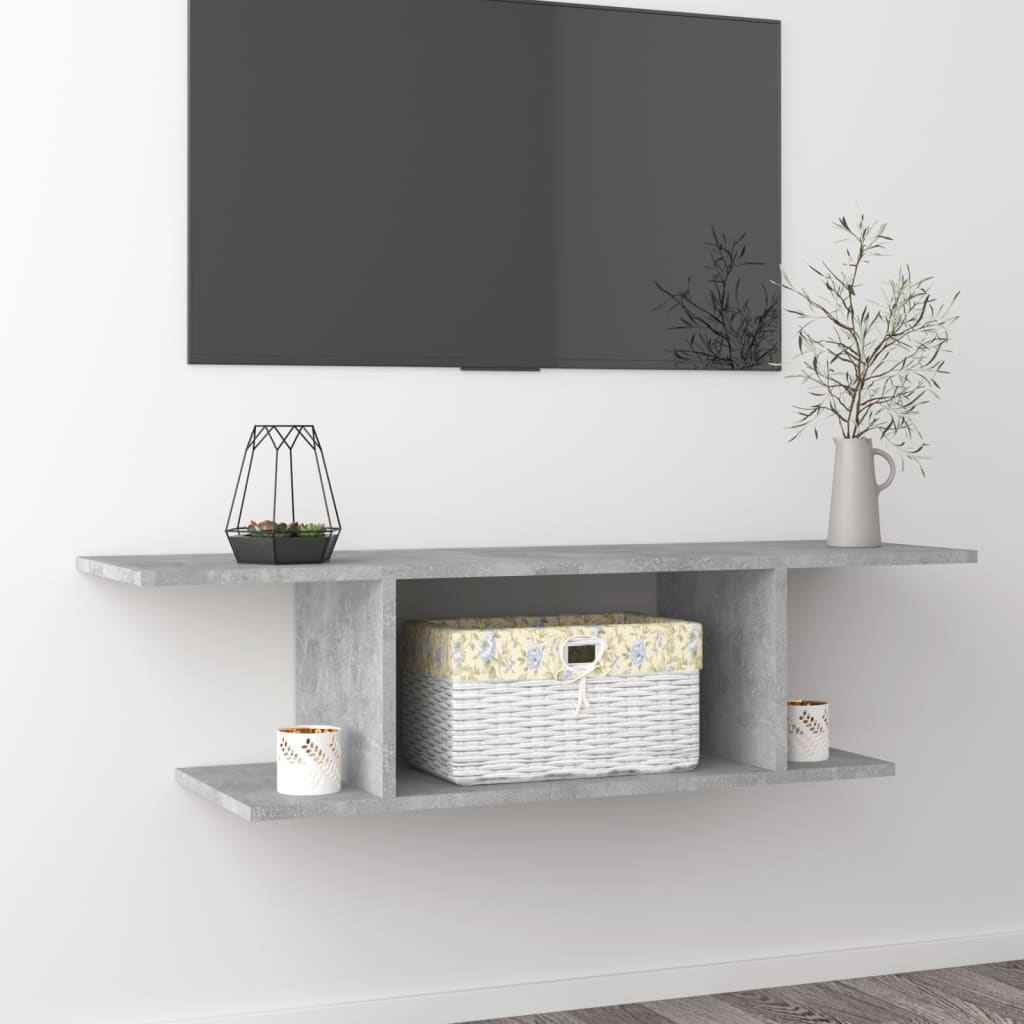 Wall Mounted TV Cabinet Concrete Grey 103x30x26.5 cm - Bargainia.com - 
