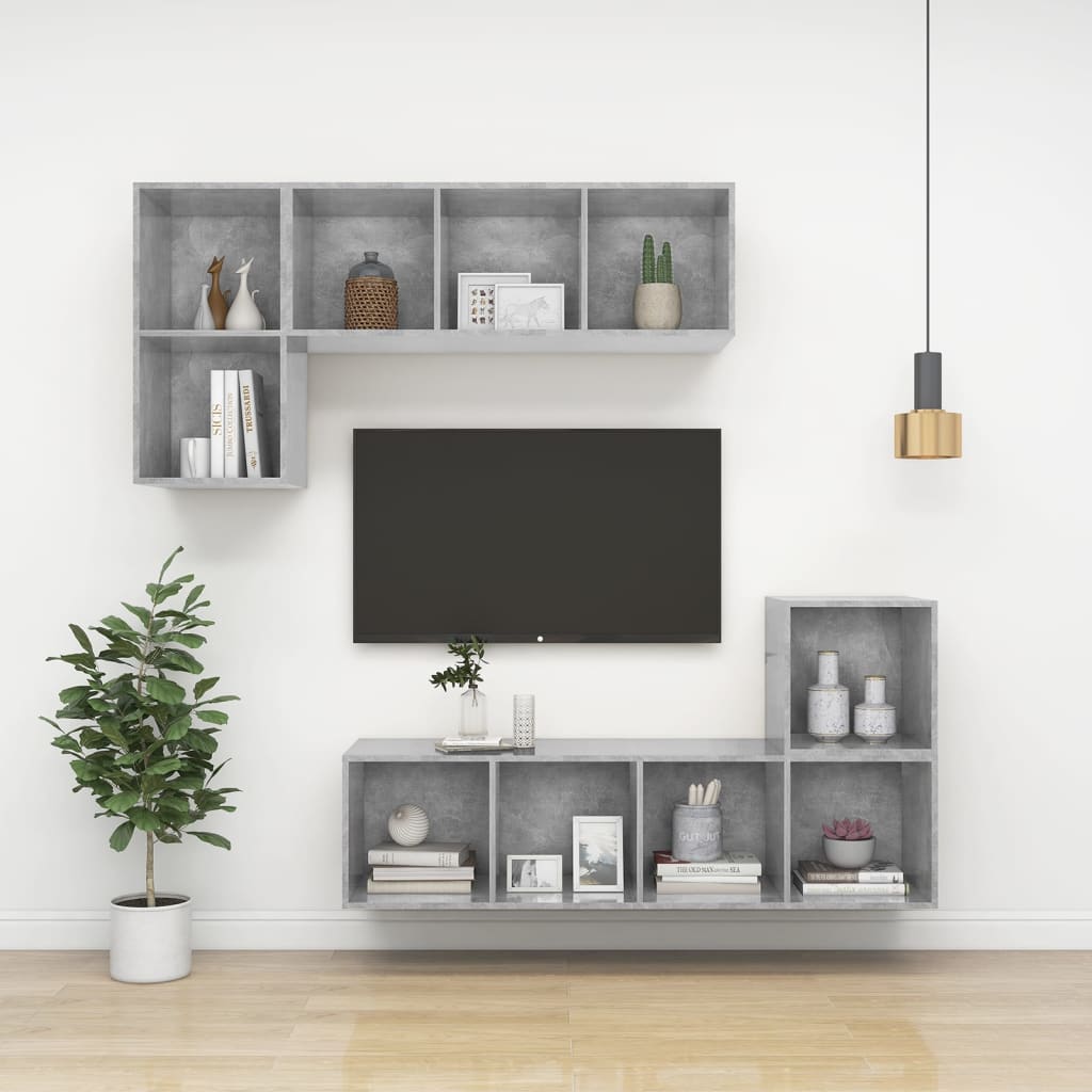 Wall - mounted TV Cabinet Concrete Grey 37x37x72 cm Engineered Wood - Bargainia.com - 8720286353837 - 805475