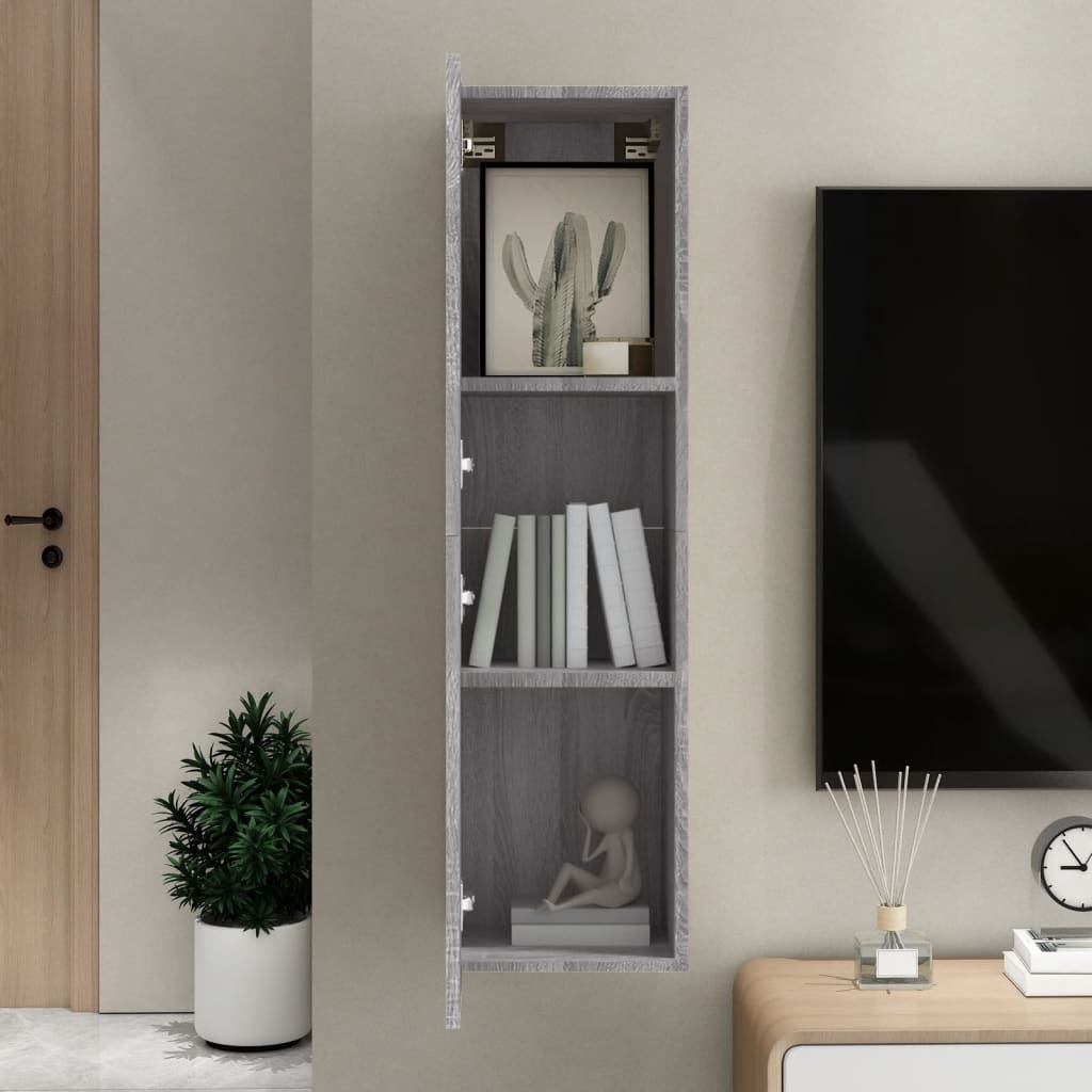 Wall - mounted TV Cabinet Grey Sonoma 30.5x30x110 cm - Bargainia.com - 