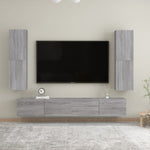 Wall - mounted TV Cabinet Grey Sonoma 30.5x30x110 cm - Bargainia.com - 