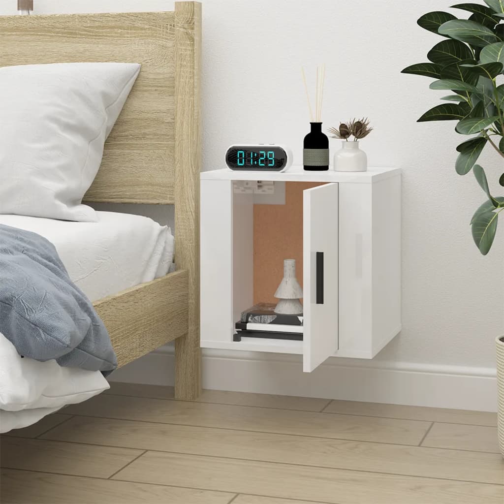 Wall Mounted TV Cabinet High Gloss White 40x34,5x40 cm - Bargainia.com - 