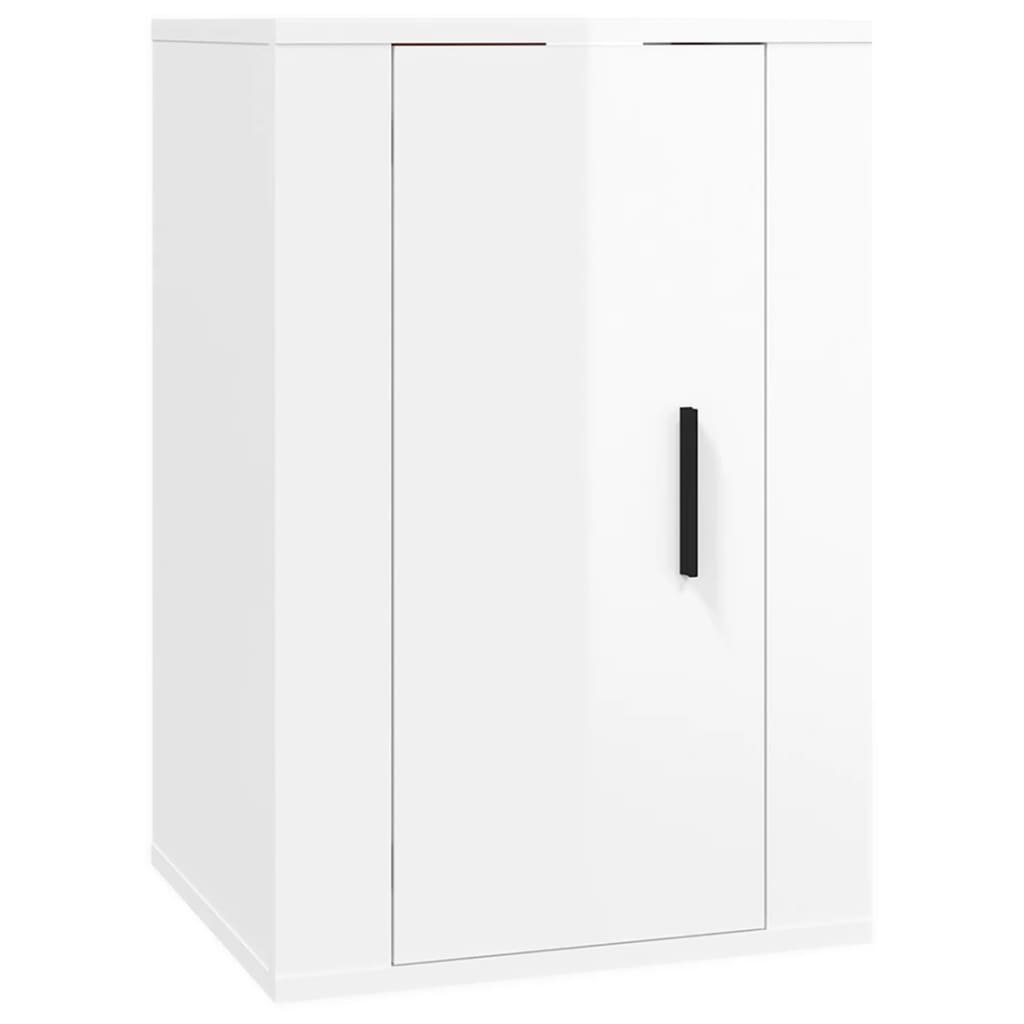 Wall Mounted TV Cabinet High Gloss White 40x34.5x60 cm - Bargainia.com - 