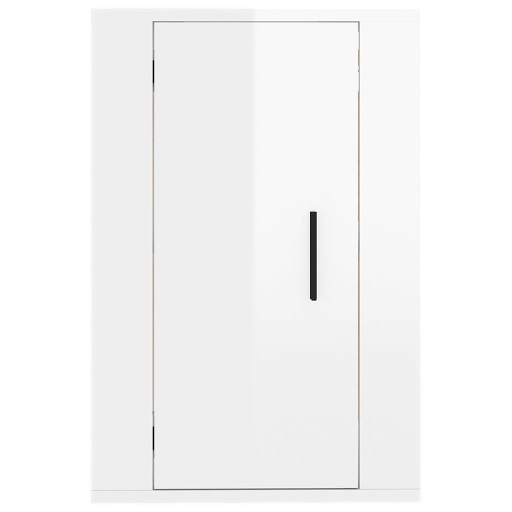 Wall Mounted TV Cabinet High Gloss White 40x34.5x60 cm - Bargainia.com - 