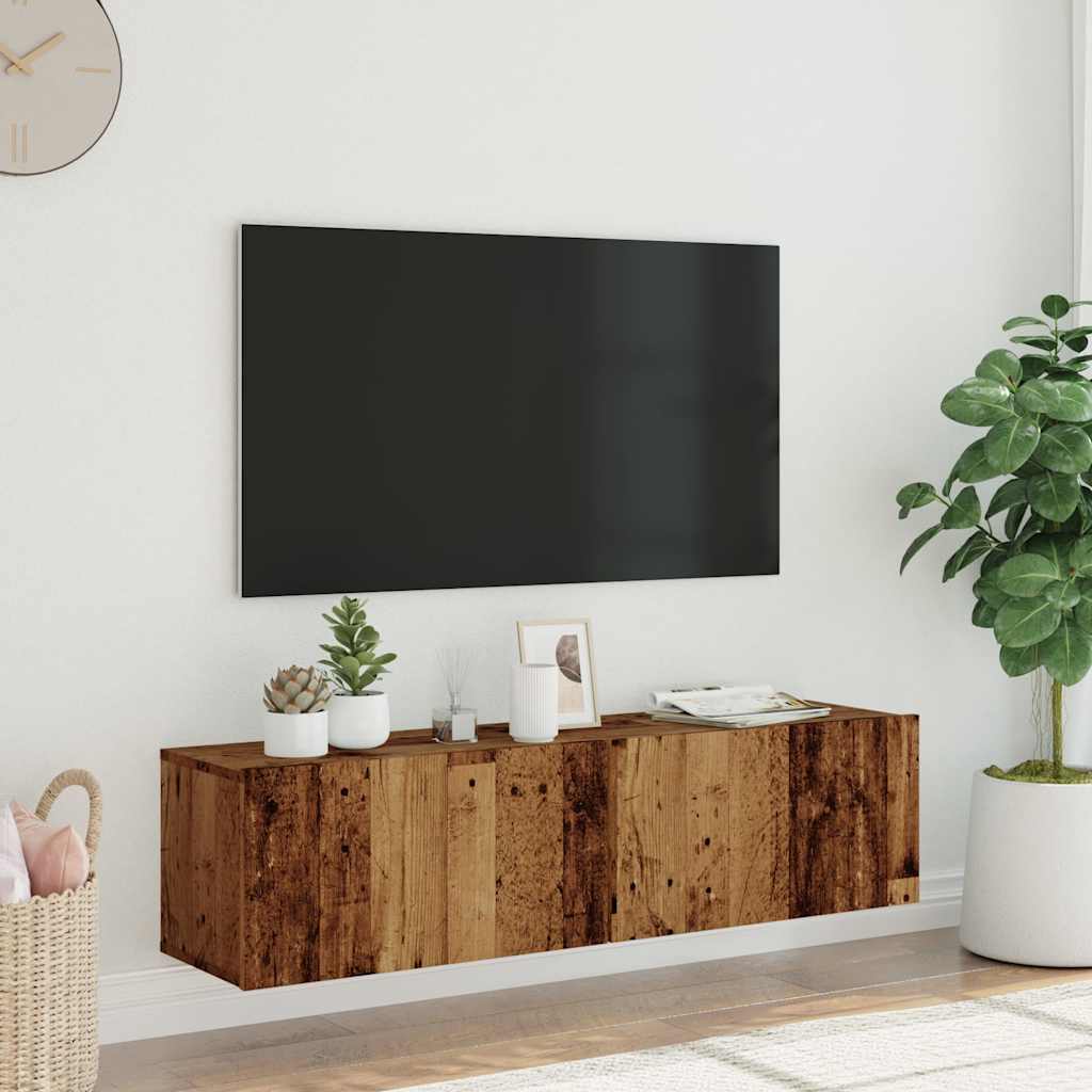 Wall Mounted TV Cabinet Old Wood 120x30x30 cm Engineered Wood - Bargainia.com - 