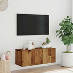 Wall Mounted TV Cabinet Old Wood 80x30x30 cm Engineered Wood - Bargainia.com - 
