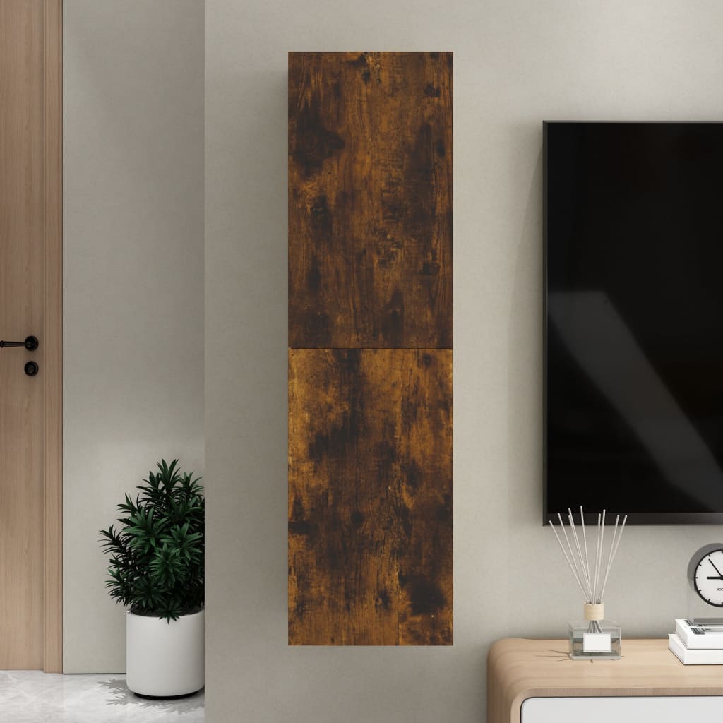 Wall - mounted TV Cabinet Smoked Oak 30.5x30x110 cm - Bargainia.com - 