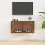 Wall Mounted TV Cabinet Smoked Oak 80x34.5x40 cm - Bargainia.com - 