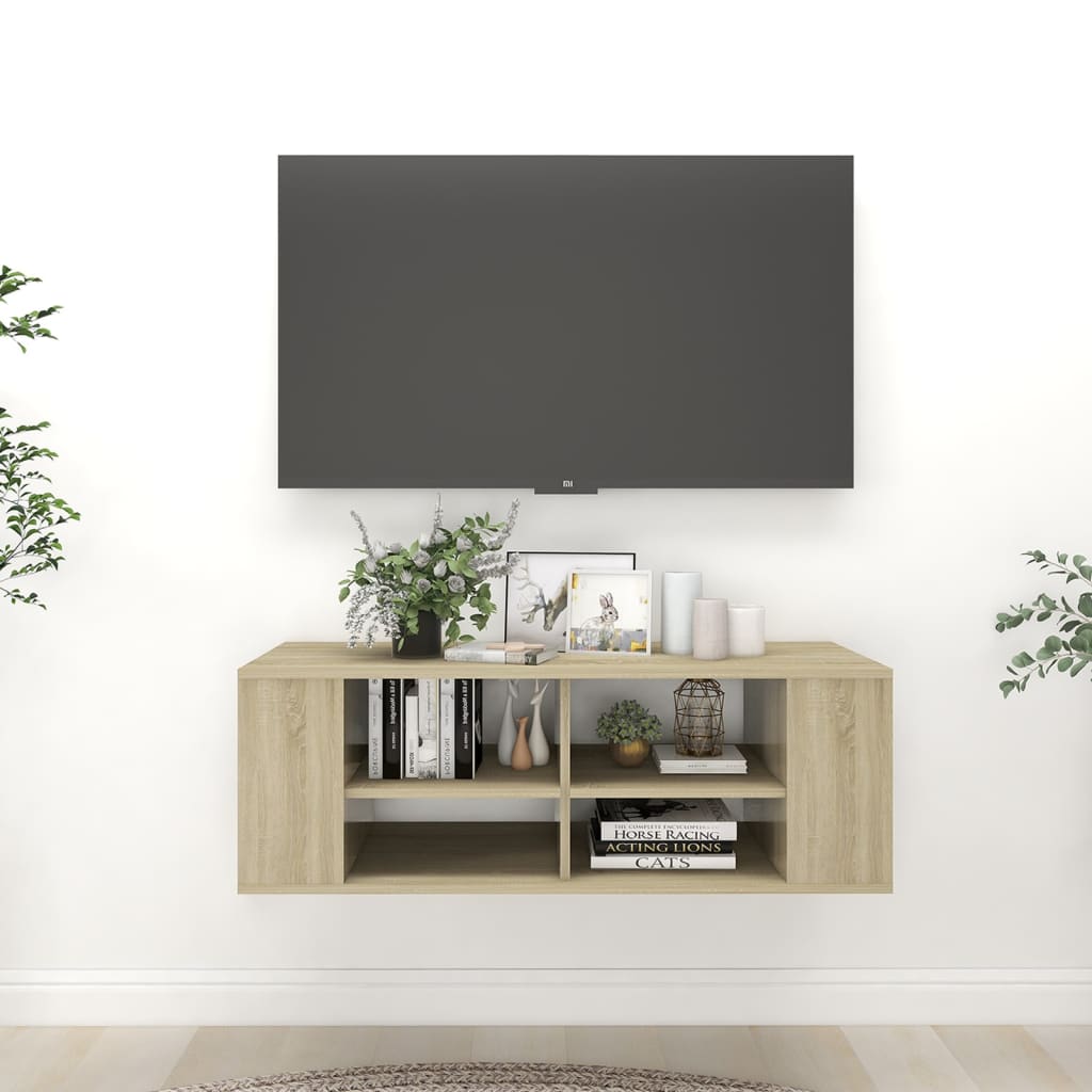 Wall - Mounted TV Cabinet Sonoma Oak 102x35x35 cm Engineered Wood - Bargainia.com - 8720286541630 - 806241