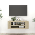 Wall - Mounted TV Cabinet Sonoma Oak 102x35x35 cm Engineered Wood - Bargainia.com - 