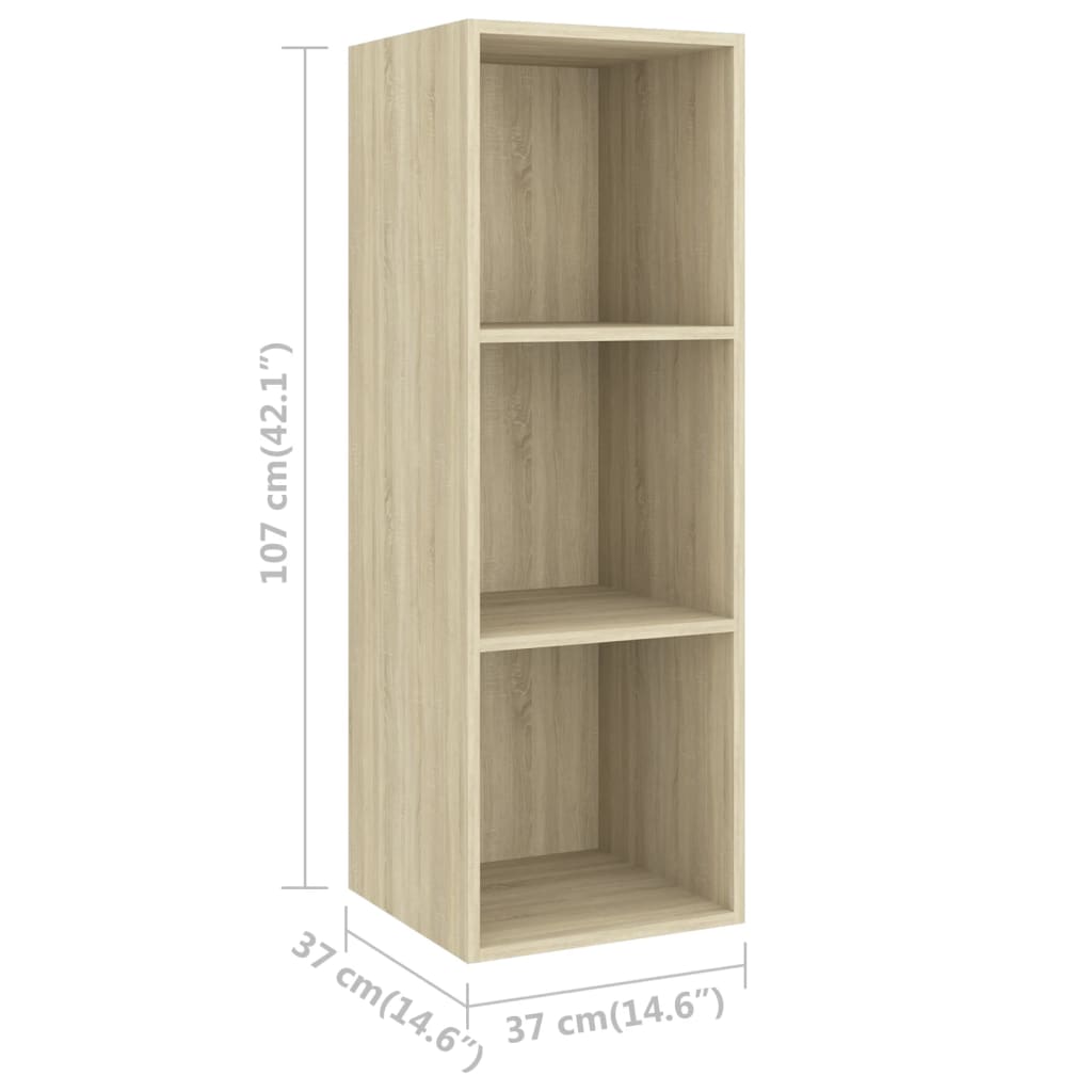 Wall - mounted TV Cabinet Sonoma Oak 37x37x107 cm Engineered Wood - Bargainia.com - 8720286353912 - 805483