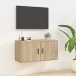 Wall Mounted TV Cabinet Sonoma Oak 80x34.5x40 cm - Bargainia.com - 