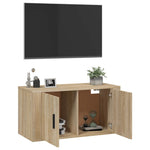Wall Mounted TV Cabinet Sonoma Oak 80x34.5x40 cm - Bargainia.com - 