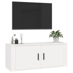 Wall Mounted TV Cabinet White 100x34.5x40 cm - Bargainia.com - 