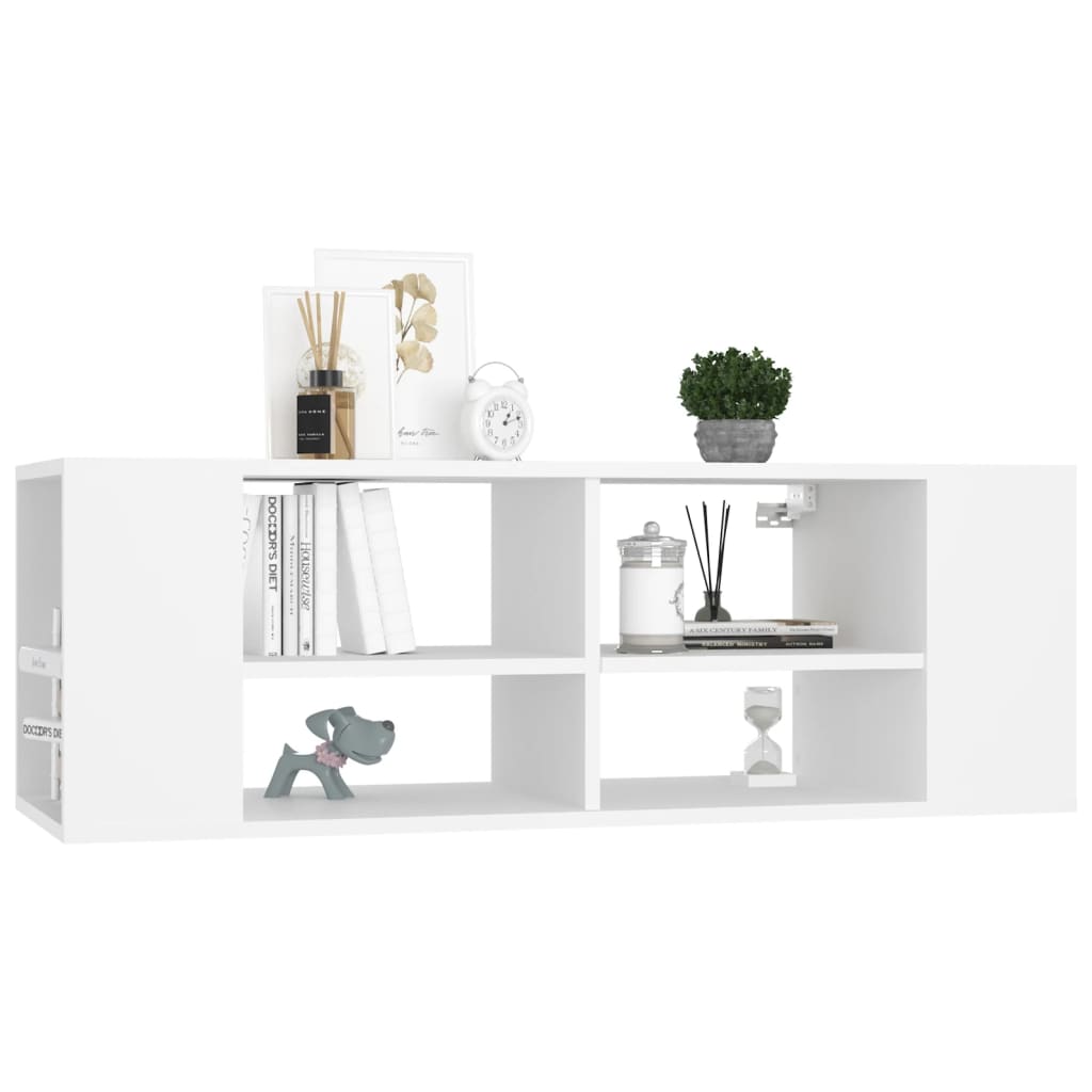 Wall - Mounted TV Cabinet White 102x35x35 cm Engineered Wood - Bargainia.com - 