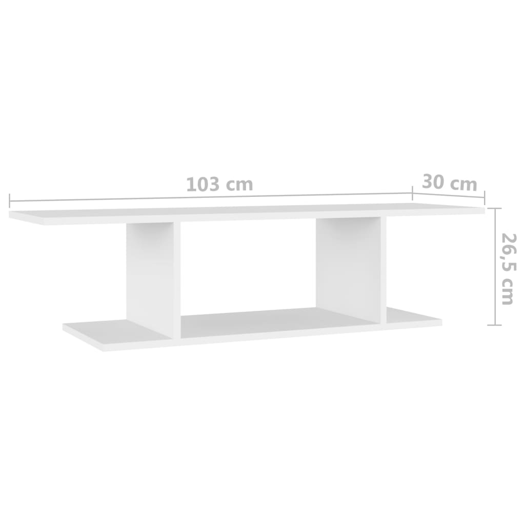 Wall Mounted TV Cabinet White 103x30x26.5 cm - Bargainia.com - 