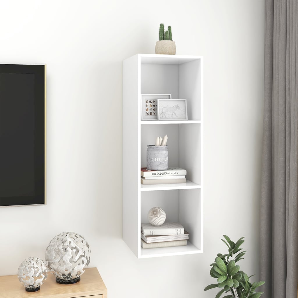 Wall - mounted TV Cabinet White 37x37x107 cm Engineered Wood - Bargainia.com - 8720286353882 - 805480