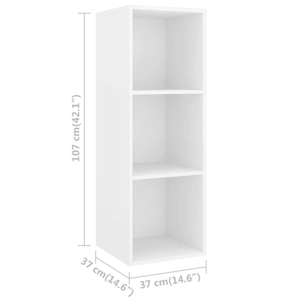 Wall - mounted TV Cabinet White 37x37x107 cm Engineered Wood - Bargainia.com - 8720286353882 - 805480
