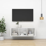 Wall - mounted TV Cabinet White 37x37x107 cm Engineered Wood - Bargainia.com - 8720286353882 - 805480