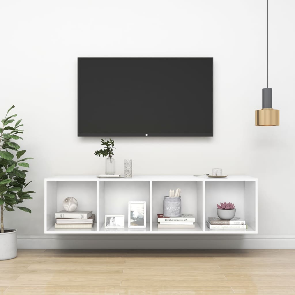 Wall - mounted TV Cabinet White 37x37x142.5 cm Engineered Wood - Bargainia.com - 8720286353974 - 805489