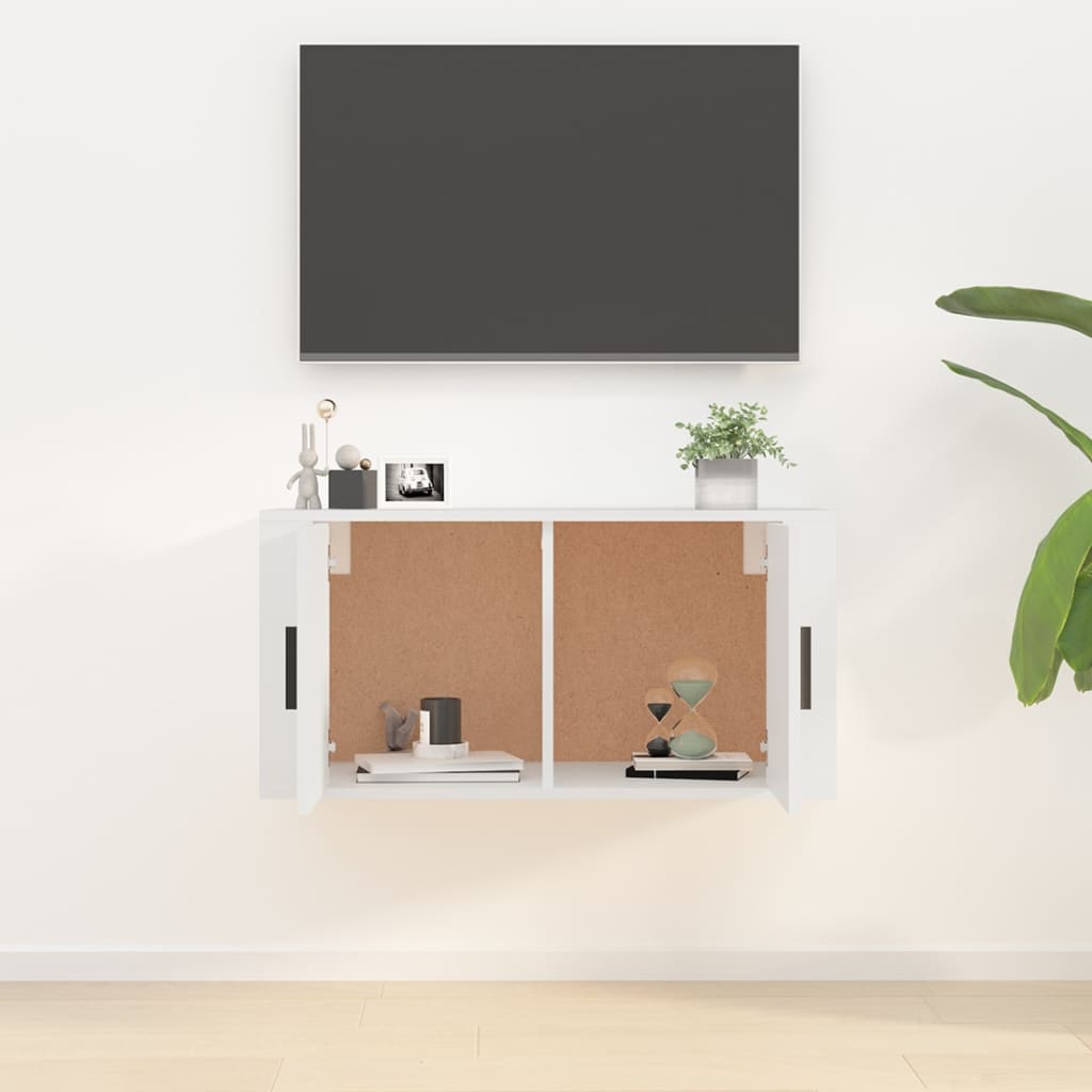 Wall Mounted TV Cabinet White 80x34.5x40 cm - Bargainia.com - 