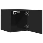 Wall Mounted TV Cabinets 2 pcs Black 30.5x30x30 cm - Bargainia.com - 