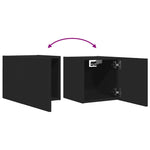 Wall Mounted TV Cabinets 2 pcs Black 30.5x30x30 cm - Bargainia.com - 
