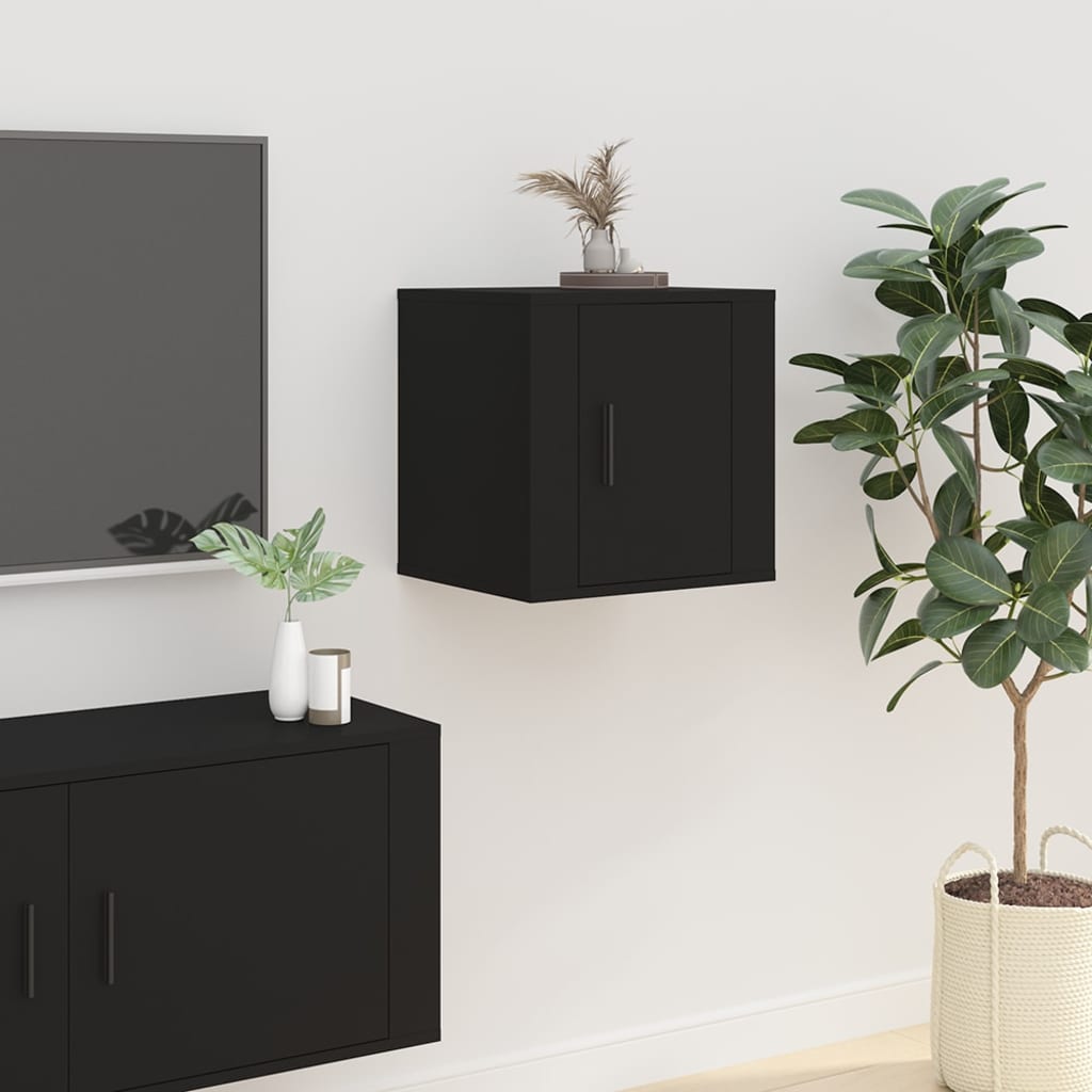 Wall Mounted TV Cabinets 2 pcs Black 40x34.5x40 cm - Bargainia.com - 