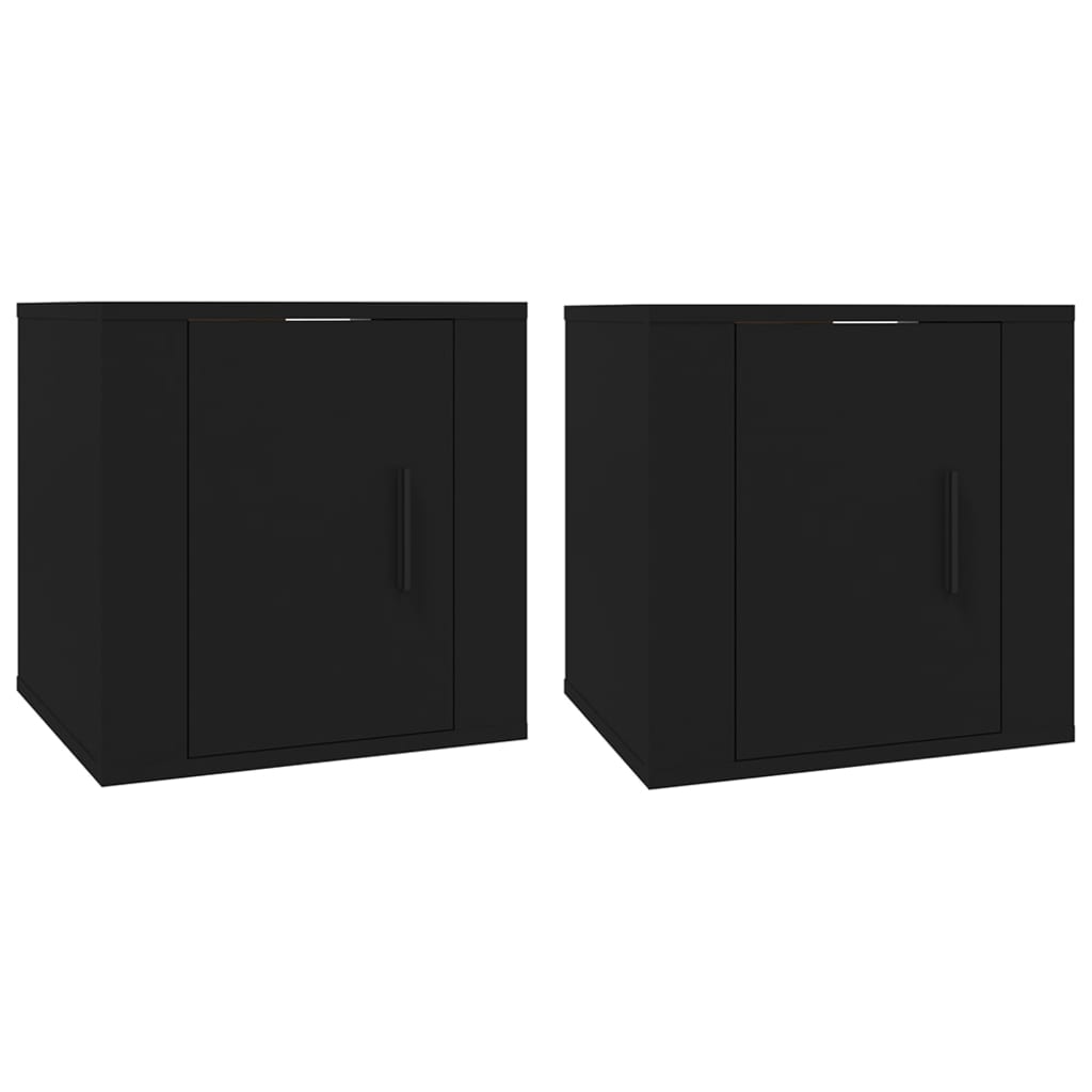 Wall Mounted TV Cabinets 2 pcs Black 40x34.5x40 cm - Bargainia.com - 