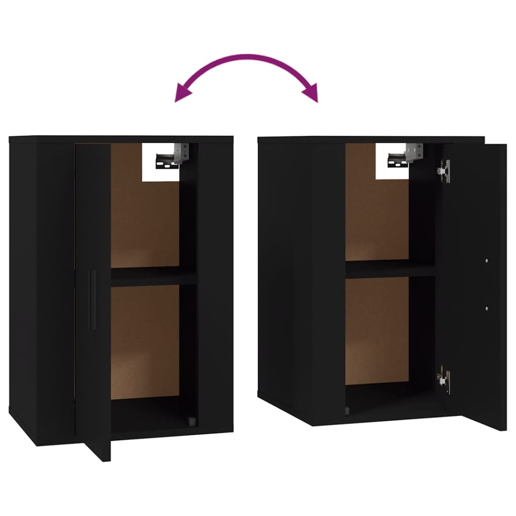 Wall Mounted TV Cabinets 2 pcs Black 40x34.5x60 cm - Bargainia.com - 