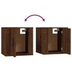 Wall Mounted TV Cabinets 2 pcs Brown Oak 40x34.5x40 cm - Bargainia.com - 