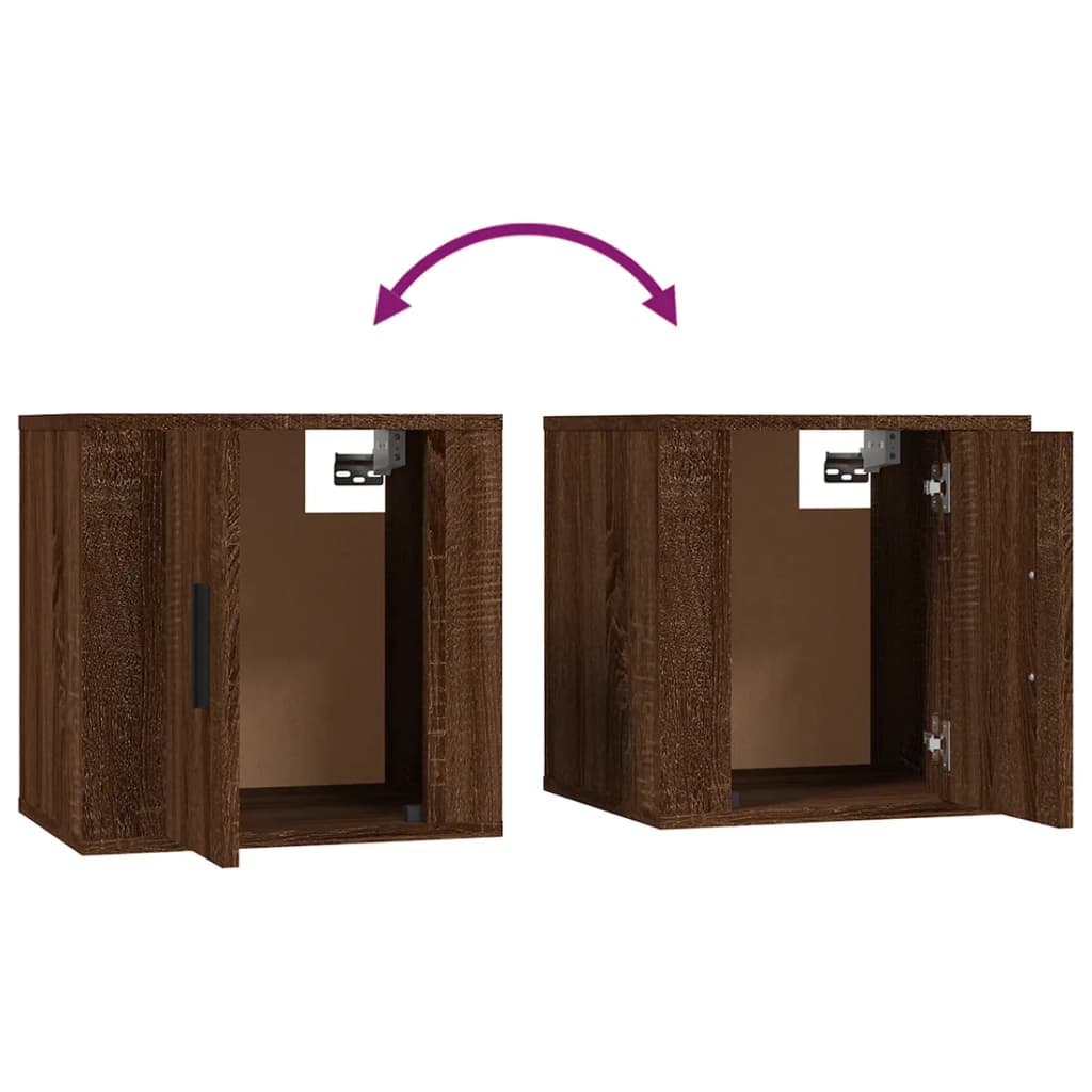 Wall Mounted TV Cabinets 2 pcs Brown Oak 40x34.5x40 cm - Bargainia.com - 